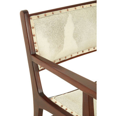 Kendari Leather and Teak Wood Dining Chair - Image 9