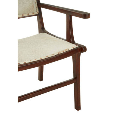 Kendari Leather and Teak Wood Dining Chair - Image 10