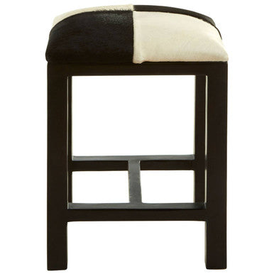 Kendari Black And White Leather Stool