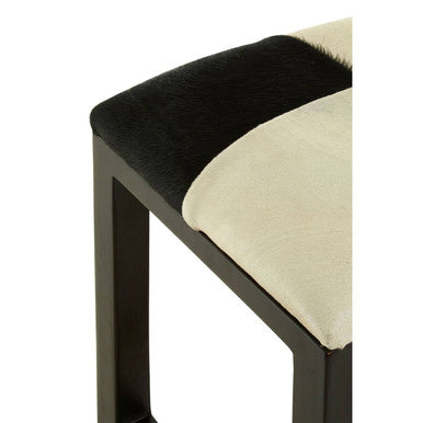 Kendari Black And White Leather Stool - Image 4