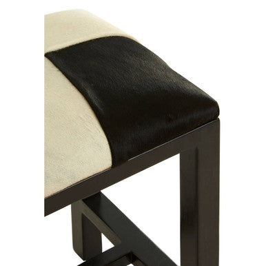 Kendari Black And White Leather Stool - Image 5