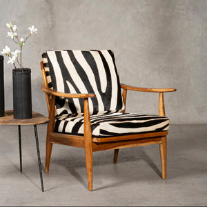 Kendari Zebra Design Hair on Leather Armchair