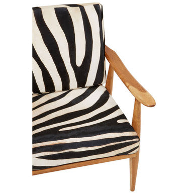 Kendari Zebra Design Hair on Leather Armchair - Image 6
