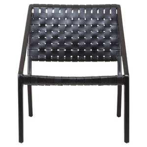 Kendari Black Cow Leather Woven Chair