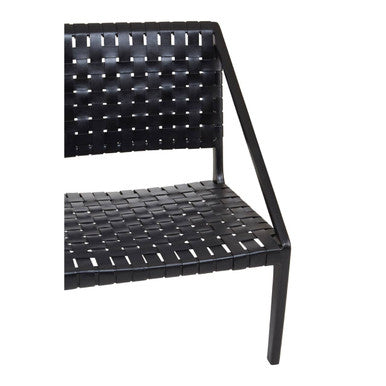 Kendari Black Cow Leather Woven Chair - Image 5