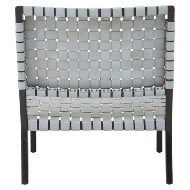 Kendari Grey Leather Woven Chair - Image 5