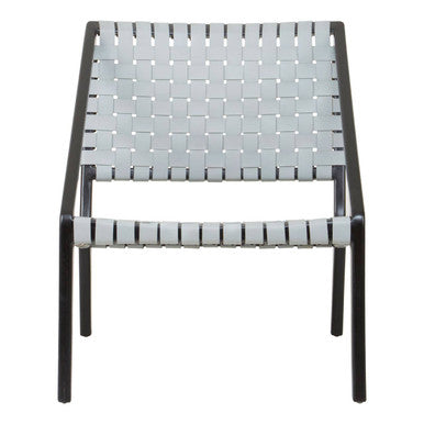 Kendari Grey Leather Woven Chair - Image 8