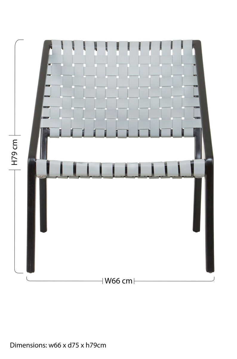 Kendari Grey Leather Woven Chair - Image 9