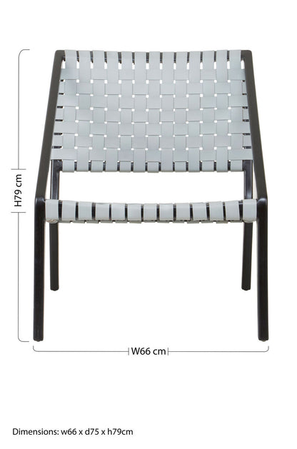 Kendari Grey Leather Woven Chair