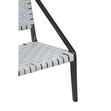 Kendari Grey Leather Woven Chair - Image 7