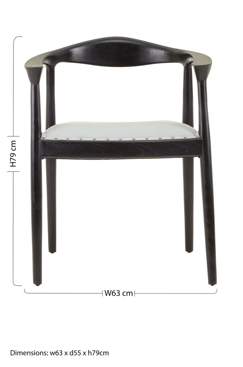 Kendari Open Back Grey Leather Chair