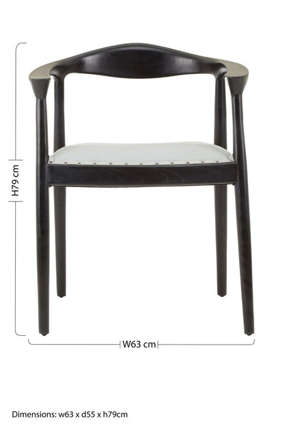 Kendari Open Back Grey Leather Chair