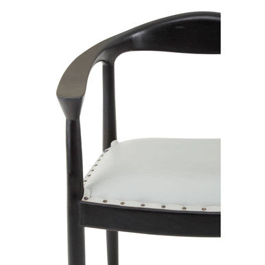 Kendari Open Back Grey Leather Chair - Image 8