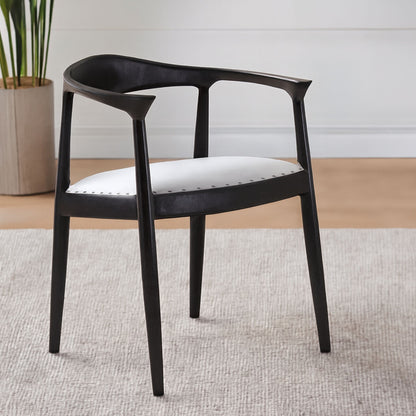 Kendari Open Back Grey Leather Chair