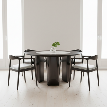 Kendari Open Back Grey Leather Chair