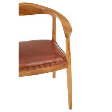 Kendari Open Back Brown Leather Chair