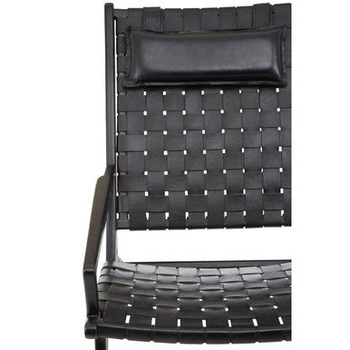 Kendari Black Leather Woven Chair - Image 8