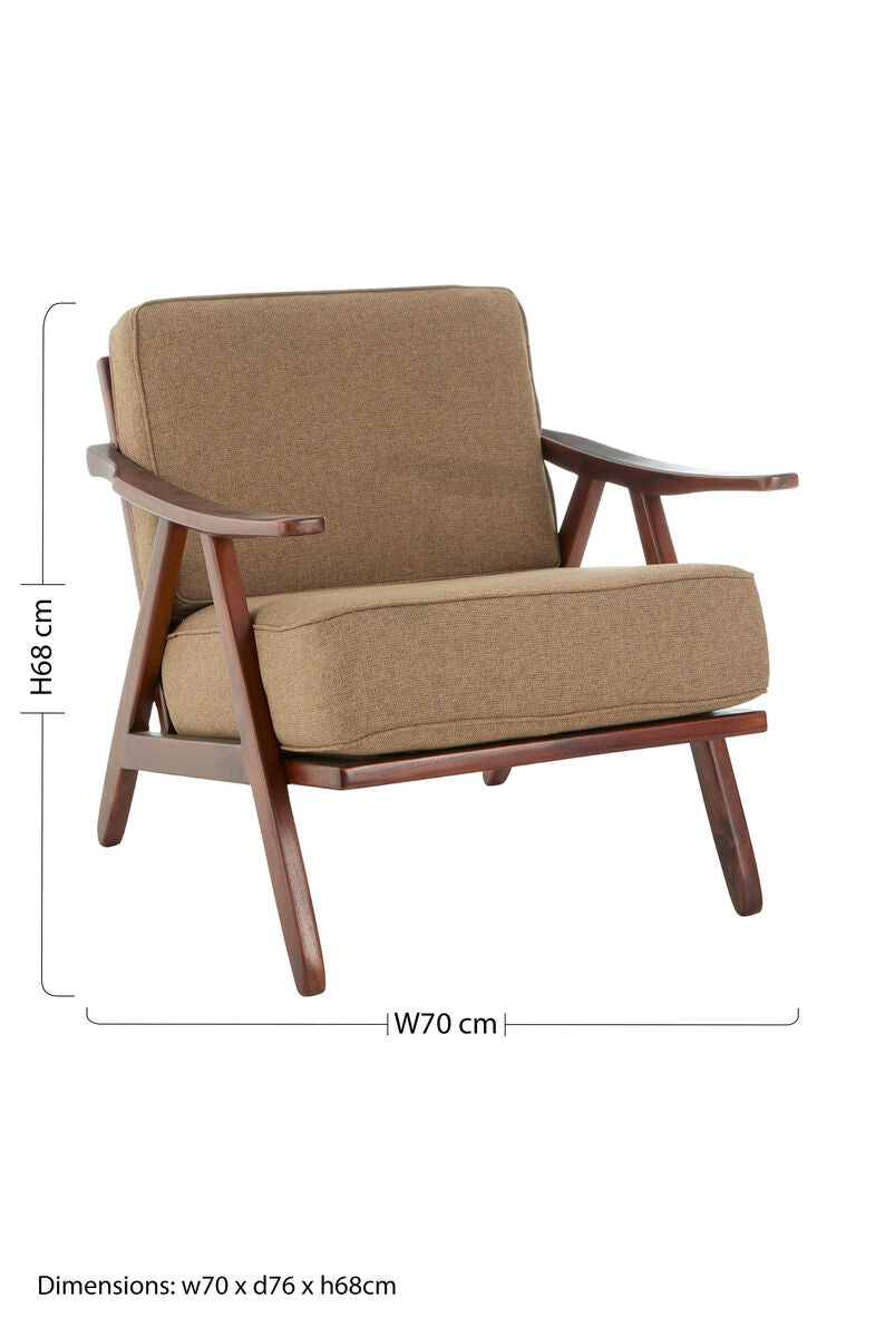 Kendari Teak Wood Frame Armchair with Cushions - Image 7