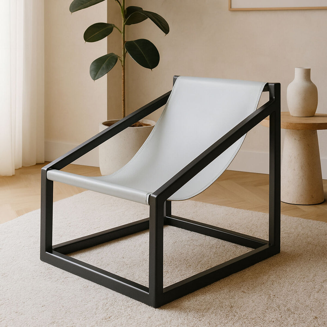 Kendari Grey Cubic Frame Chair