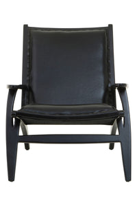 Kendari Chair With Black Plain Cow Leather