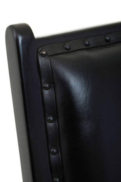 Kendari Chair With Black Plain Cow Leather