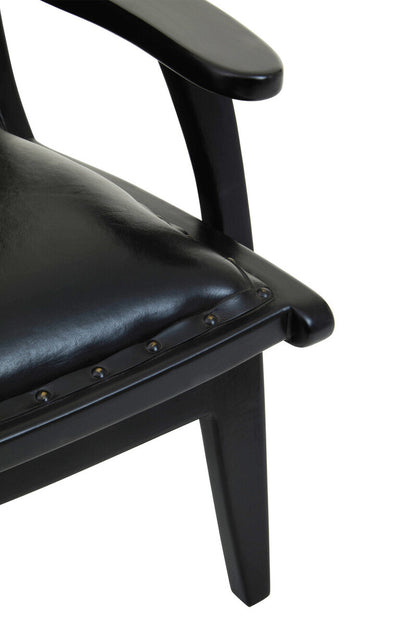 Kendari Chair With Black Plain Cow Leather