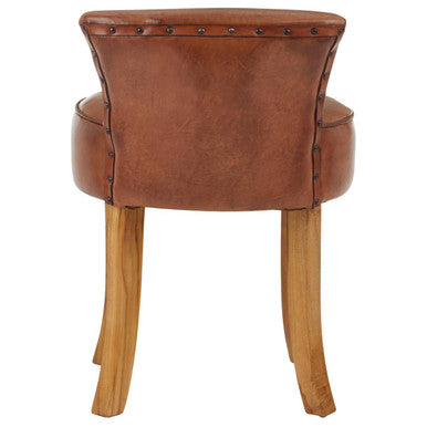 Kendari Small Brown Leather Chair - Image 4