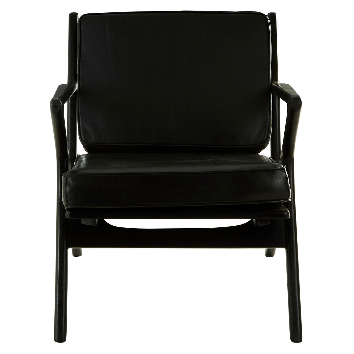 Kendari Black Teak Wood Frame Armchair with Cushions