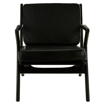 Kendari Black Teak Wood Frame Armchair with Cushions