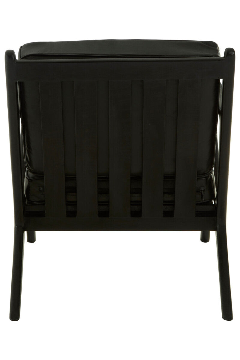 Kendari Black Teak Wood Frame Armchair with Cushions