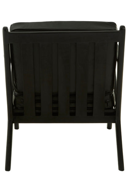 Kendari Black Teak Wood Frame Armchair with Cushions