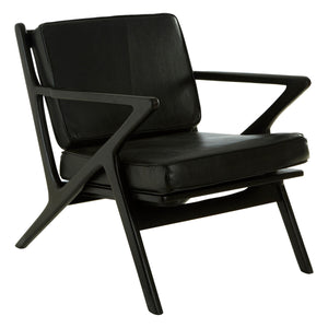 Kendari Black Teak Wood Frame Armchair with Cushions