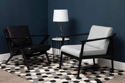 Kendari Black Teak Wood Frame Armchair with Cushions