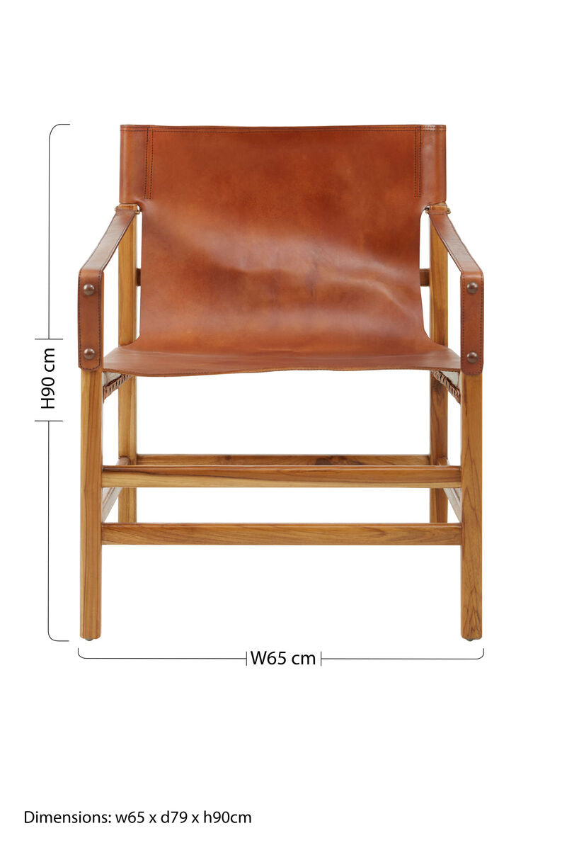 Kendari Brown Cow Leather Chair