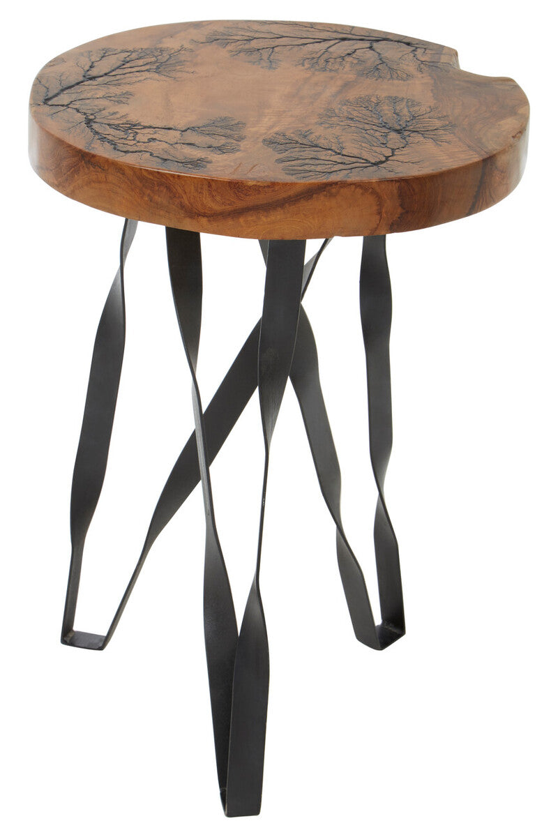 Surak Round Teak Wood with Carving Stool