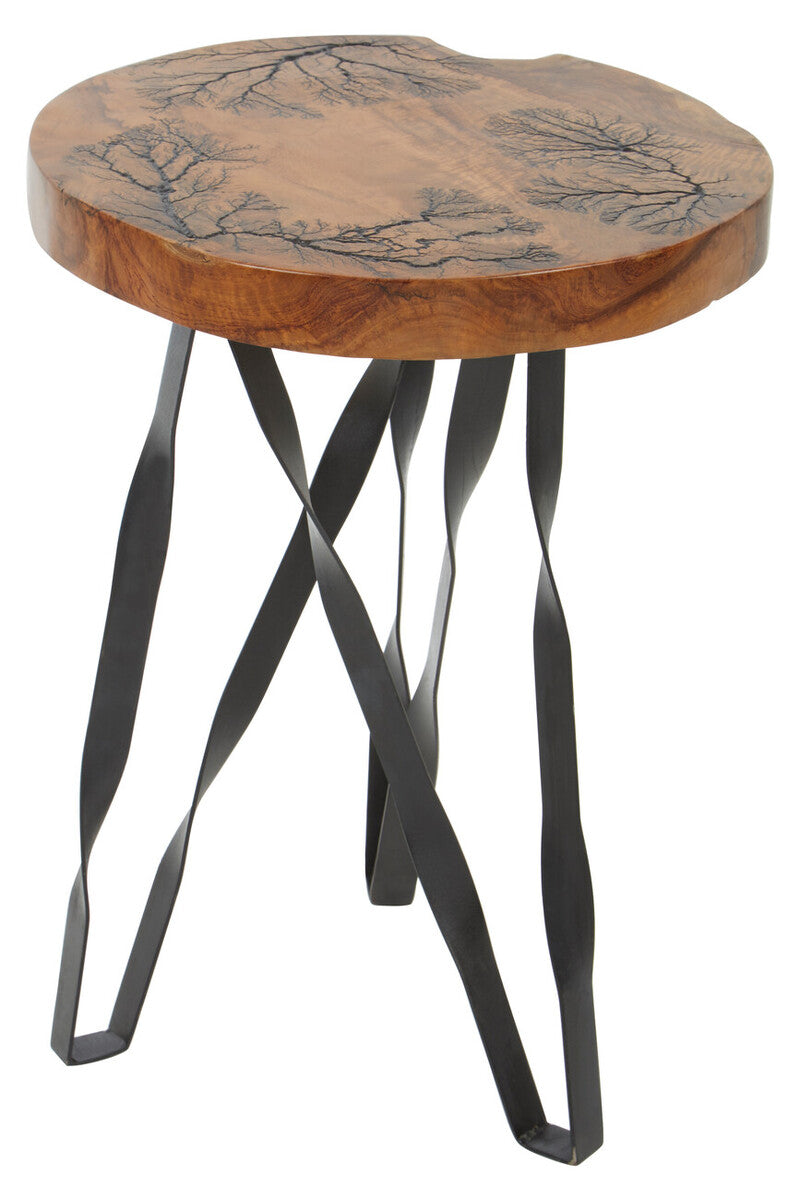 Surak Round Teak Wood with Carving Stool
