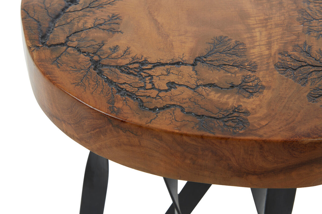 Surak Round Teak Wood with Carving Stool