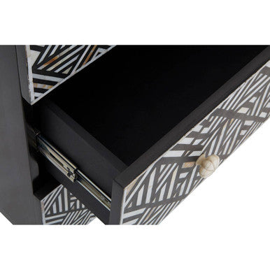 Fusion Black and Mother of Pearl Chest of 3 Drawers - Image 9