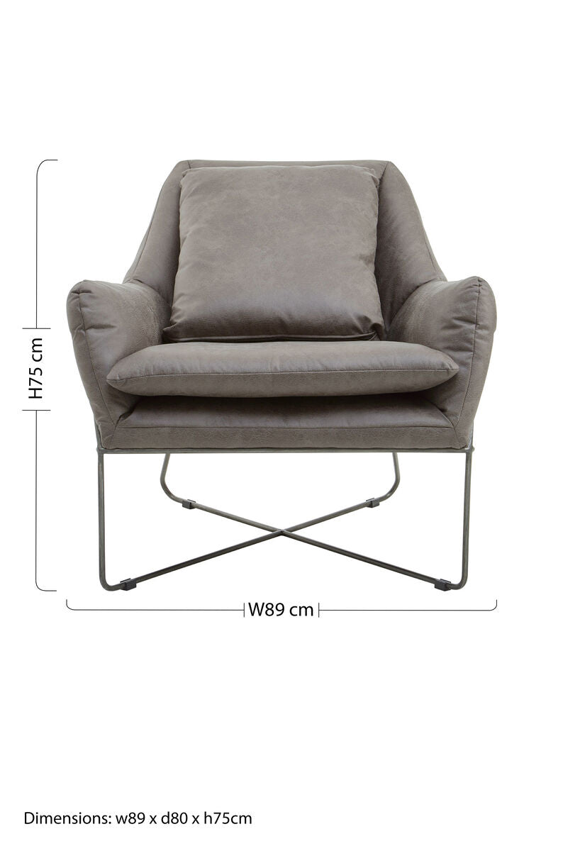 Hugo Grey faux leather Chair - Image 7