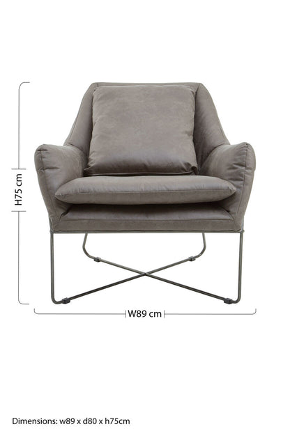 Hugo Grey faux leather Chair