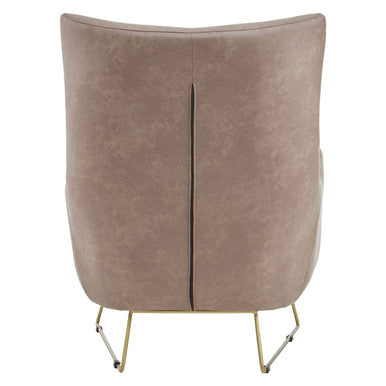 Henry Light Brown Faux Leather Armchair - Image 5