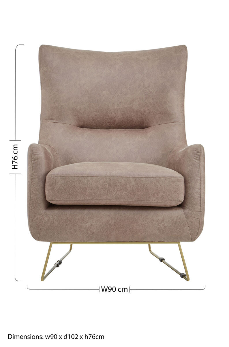 Henry Light Brown Faux Leather Armchair - Image 8