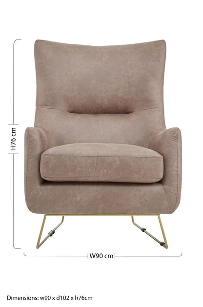 Henry Light Brown Faux Leather Armchair