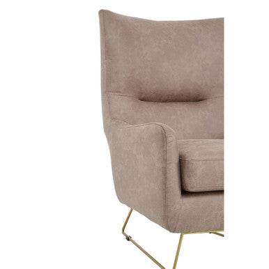 Henry Light Brown Faux Leather Armchair - Image 6