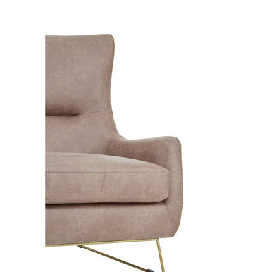 Henry Light Brown Faux Leather Armchair - Image 7