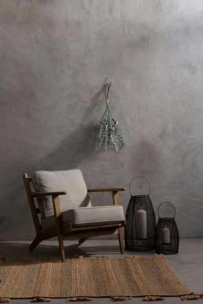 Harry Grey Linen oak frame Armchair - Image 5