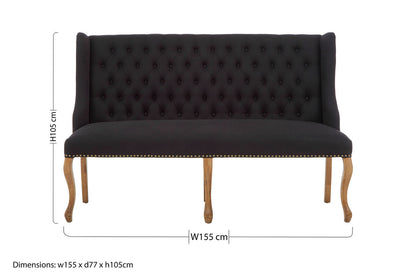 Harrison 2 Seat Black Bench