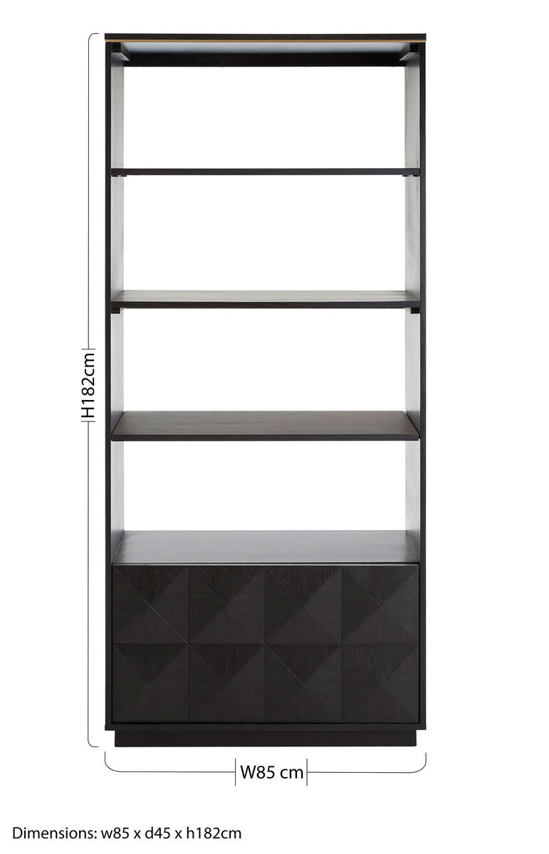 Diamond Oak Veneer Shelf Unit - Image 8