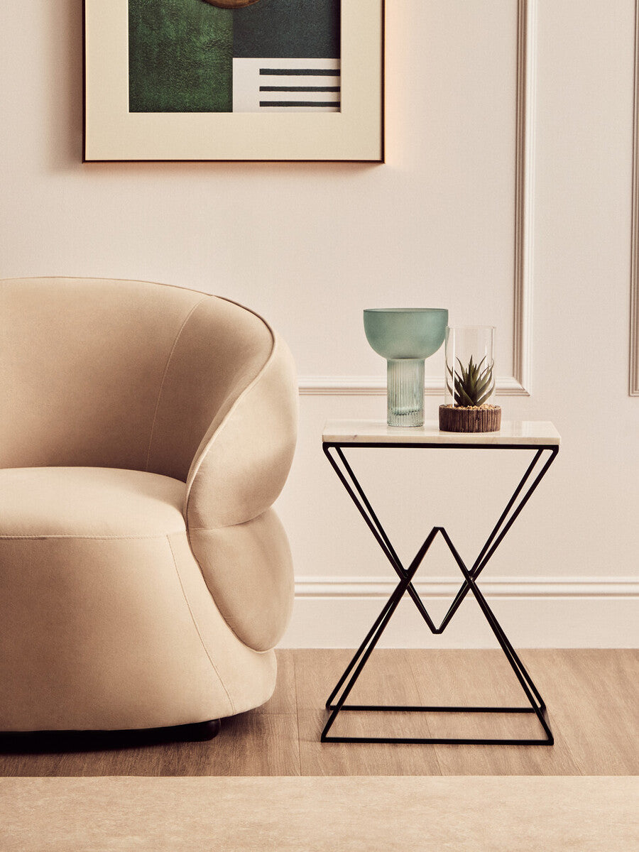 Shalimar Marble top Rectangular Side Table