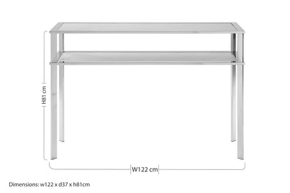 White 2 Tier Console Table, Piermount